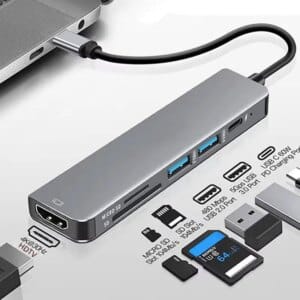 6-Port USB-C Hub with 4K HDMI & Card Reader