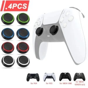 Silicone Thumb Grips for PS5/PS4/Xbox Controllers (4-Pack)