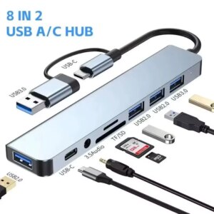 5-Port USB-C Hub with TF/SD Card Reader