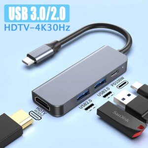 Multi-Port USB-C Hub with 4K HDMI and PD Fast Charging