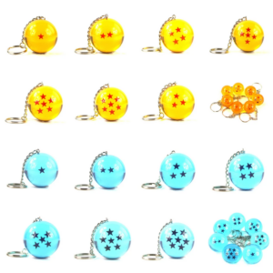 Dragon Ball Z 7-Piece Mini Crystal Ball Keychain Set (2.7CM)